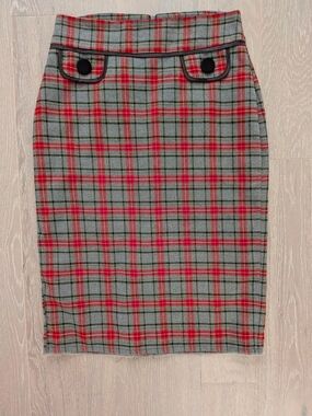 Plaid Pencil Skirt